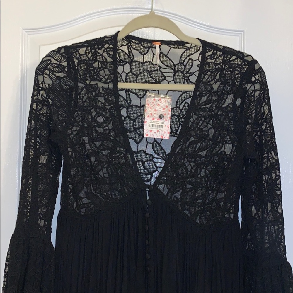 Free People Black Lace Boho Dress - Picture 5 of 10